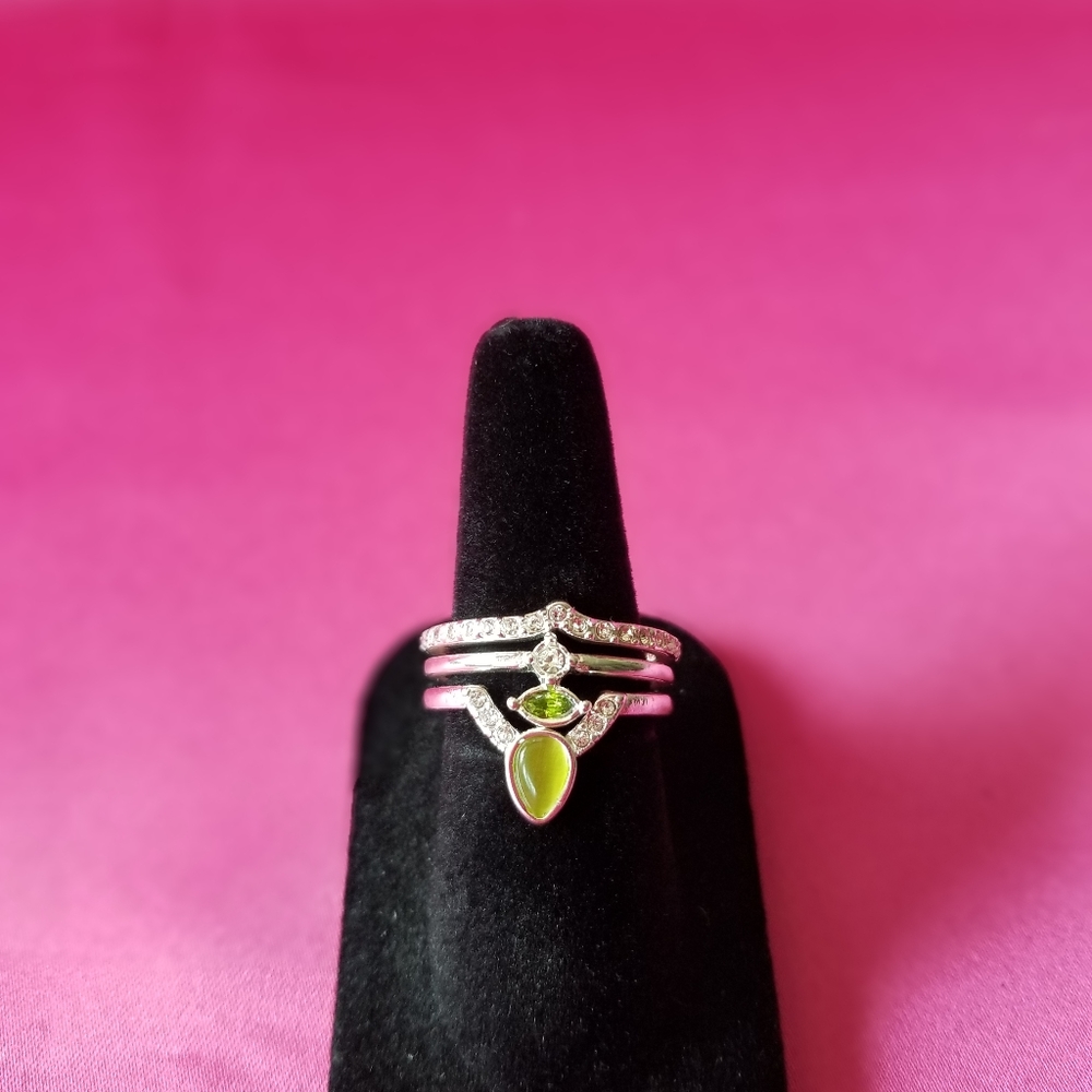 Stacking rings Shimmering Sage green